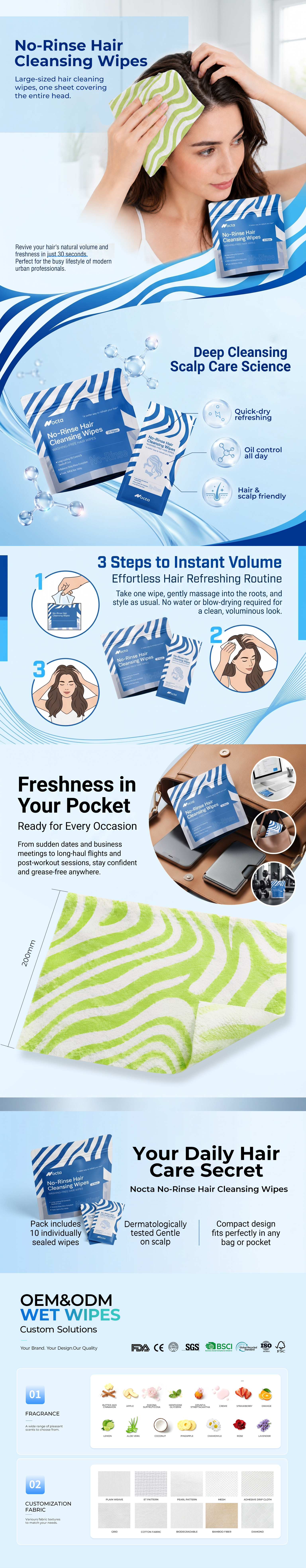 Rinse-less Hair Cleaning Wipes Rinse-less Hair Cleaning Wipes