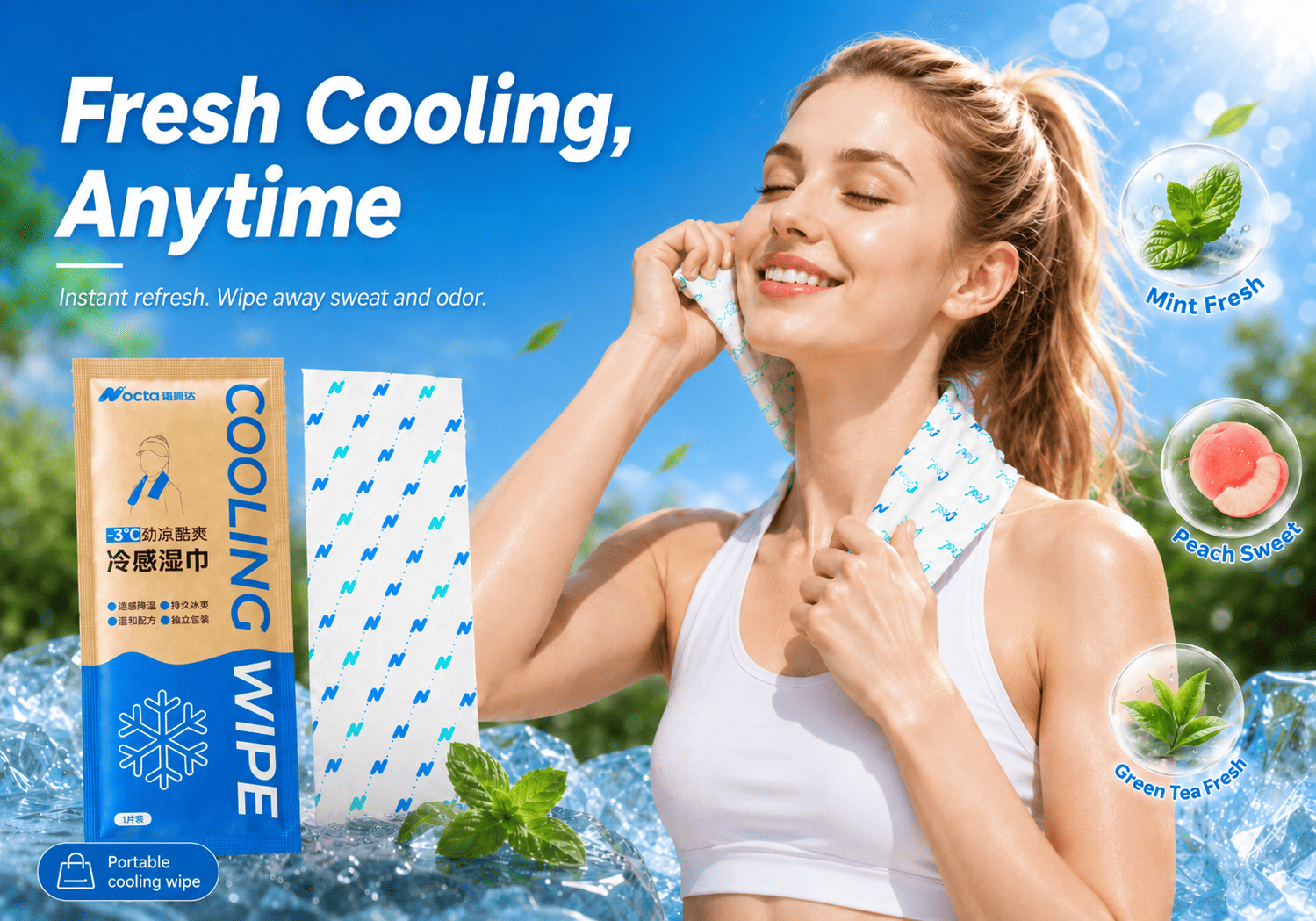 Cooling Wipes(Large Size Towel Wipes) Cooling Wipes(Large Size Towel Wipes)