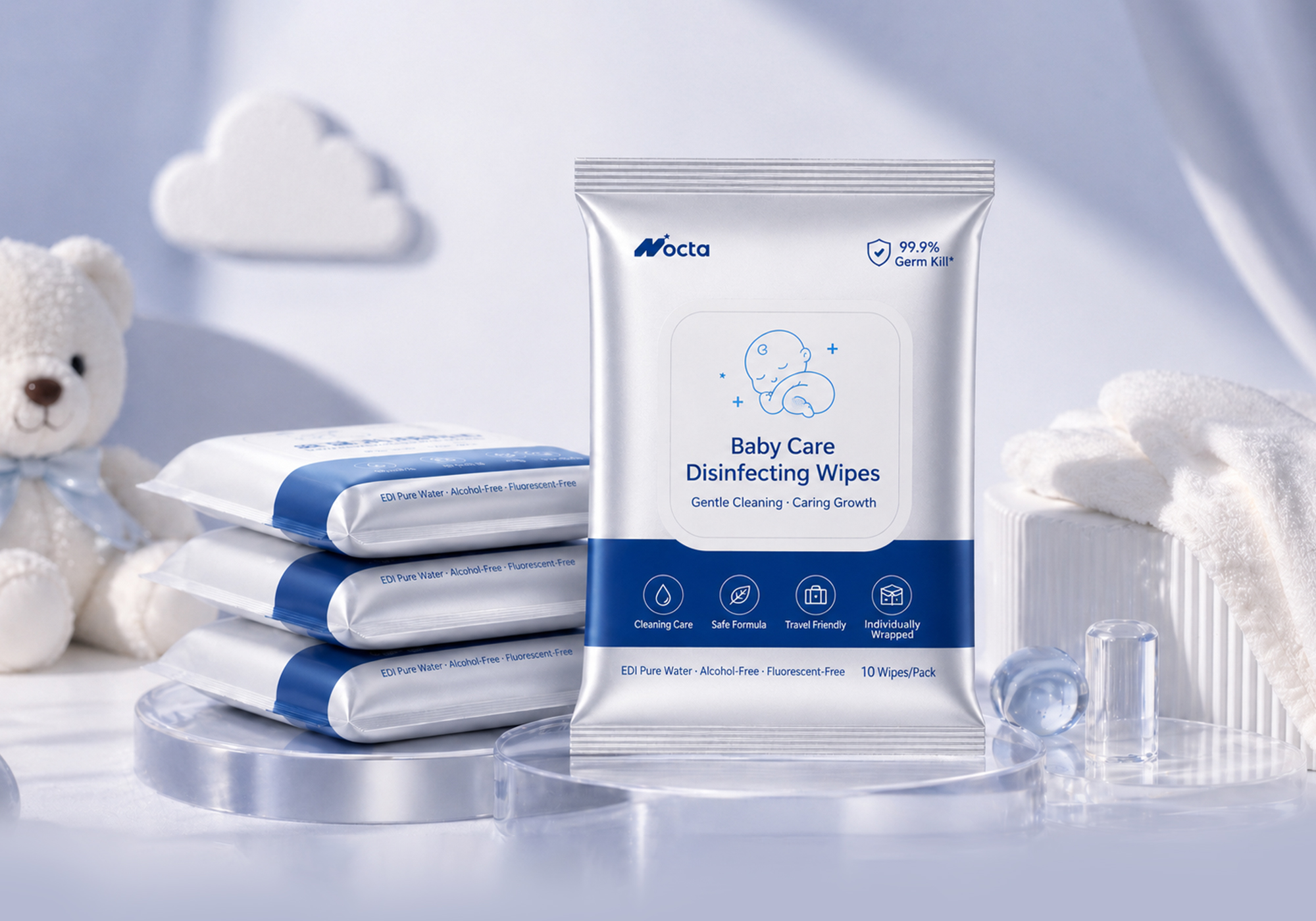 Hand & Face Sanitizing Wipes for Babies