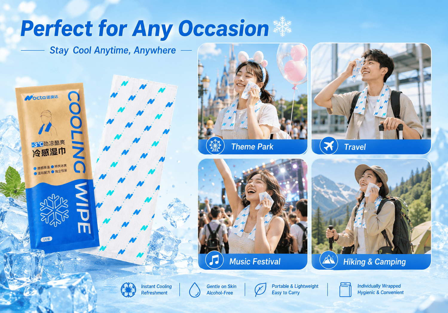 Cooling Wipes(Large Size Towel Wipes) Cooling Wipes(Large Size Towel Wipes)