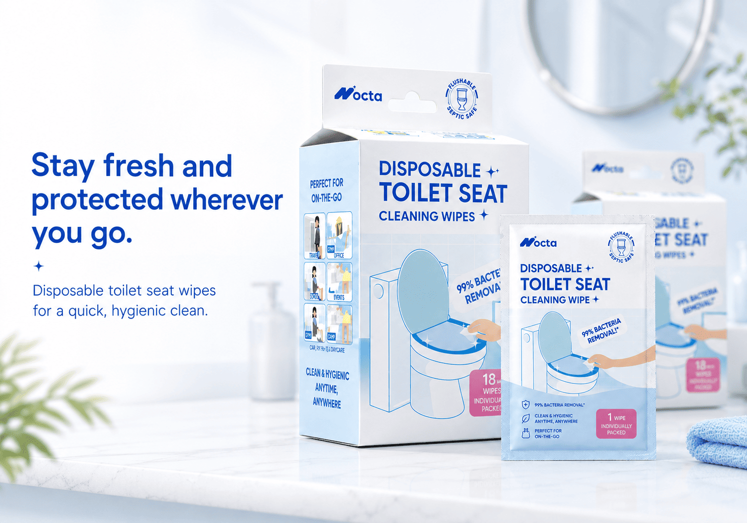 Disposable Toilet Seat Cleaning Wipes Disposable Toilet Seat Cleaning Wipes