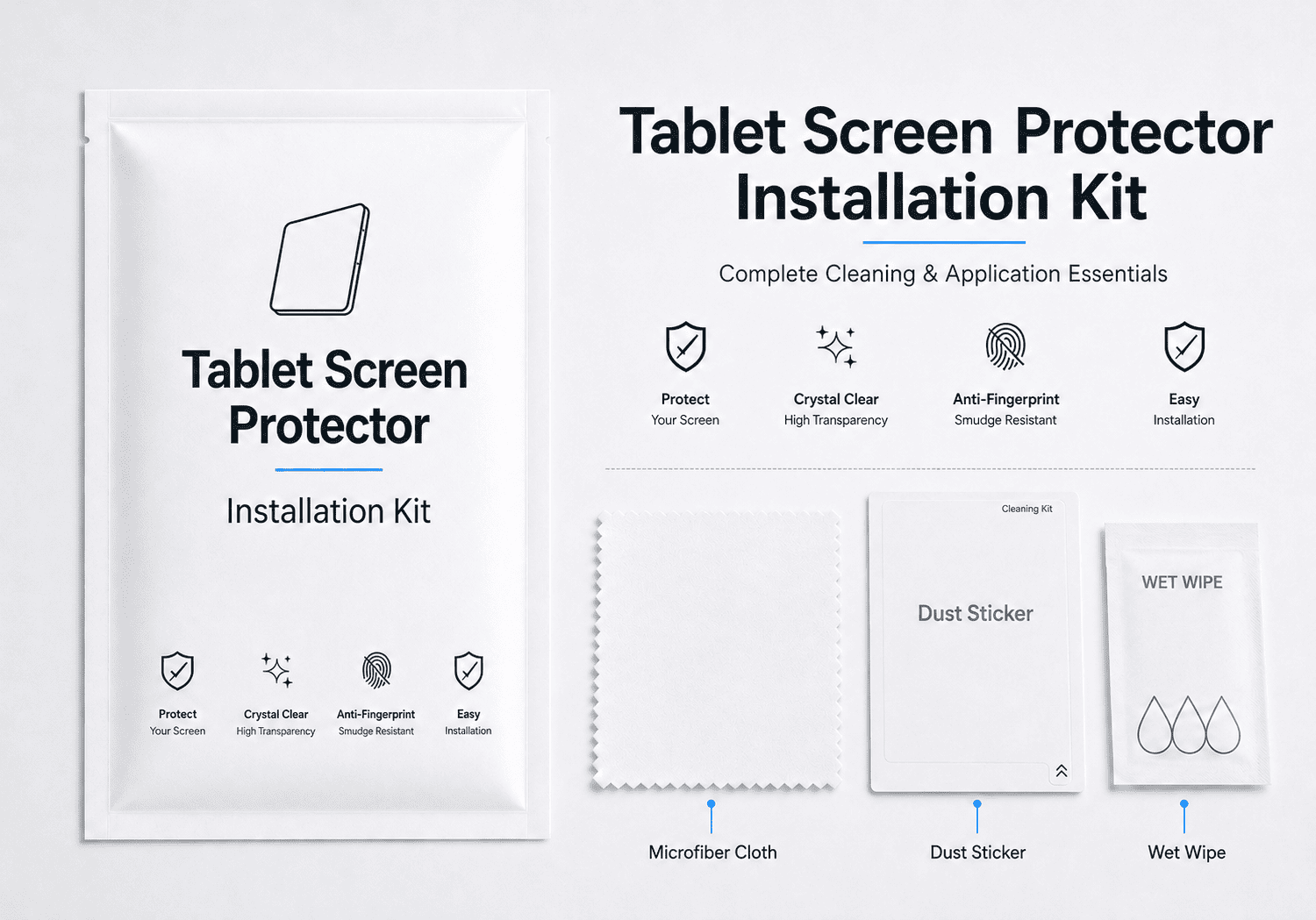 Tablet Screen Protector Installation Kit