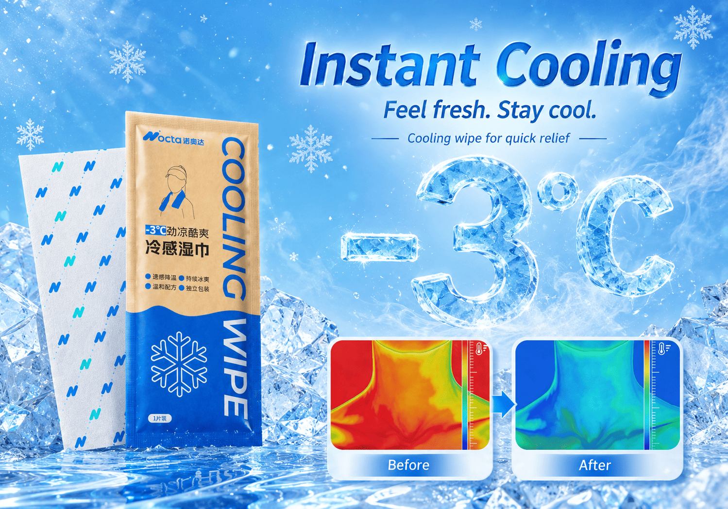 Cooling Wipes(Large Size Towel Wipes) Cooling Wipes(Large Size Towel Wipes)