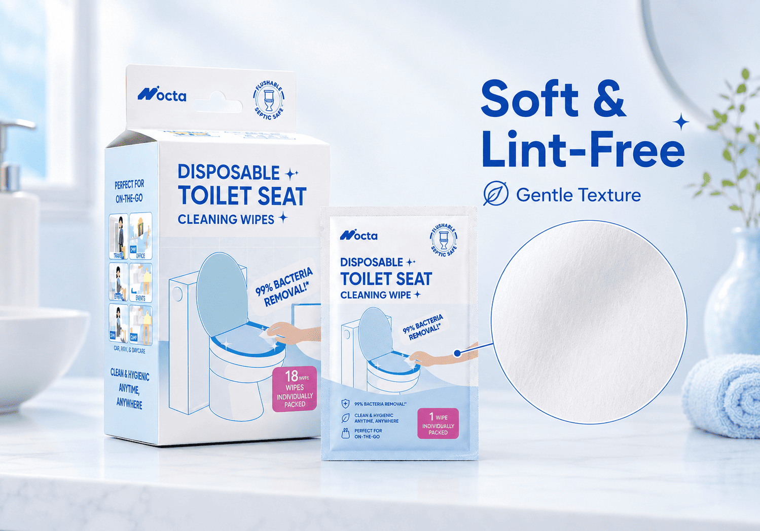 Disposable Toilet Seat Cleaning Wipes Disposable Toilet Seat Cleaning Wipes