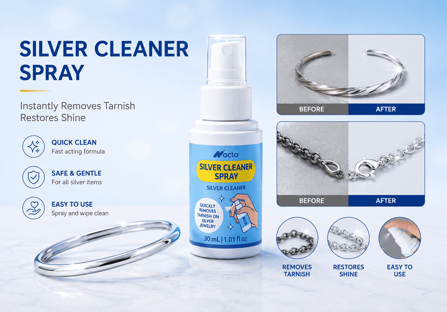 Goldware and Silverware Cleaning Spray
